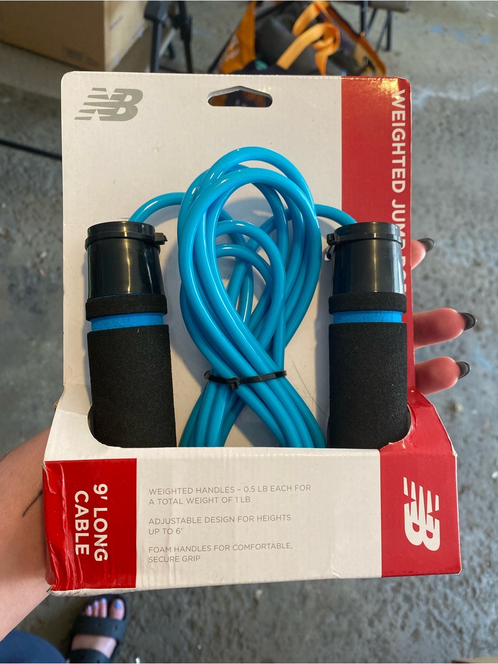 New Balance Blue Jump Rope with Foam Grip Handles
